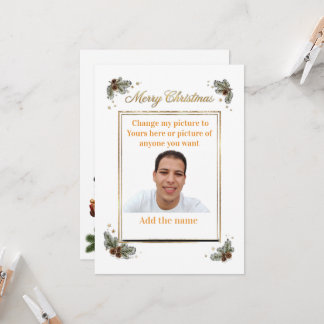 Cartão de Natal Personalizado com Foto e Nome