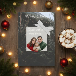 Cartão de Natal Personalizado com Foto Elegante