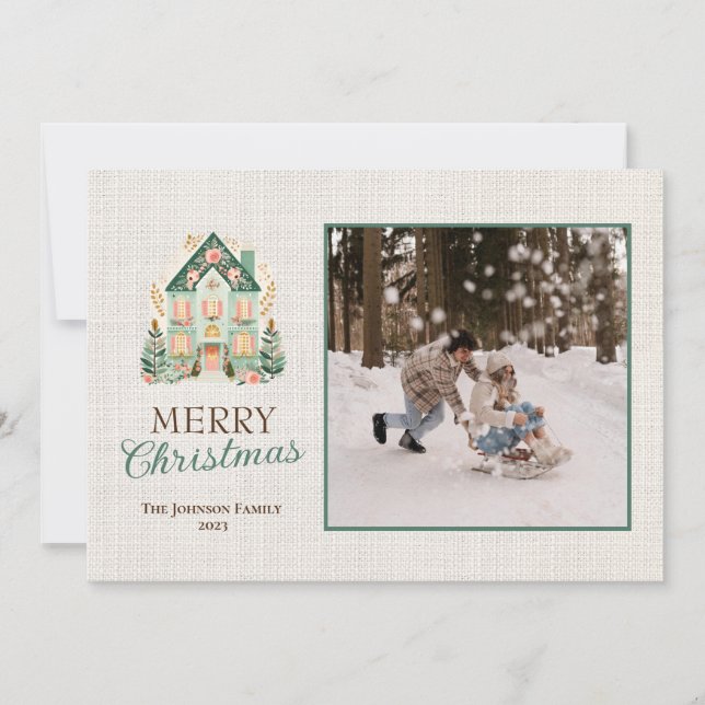 Cartão de Natal Personalizado com Fotos (Frente)