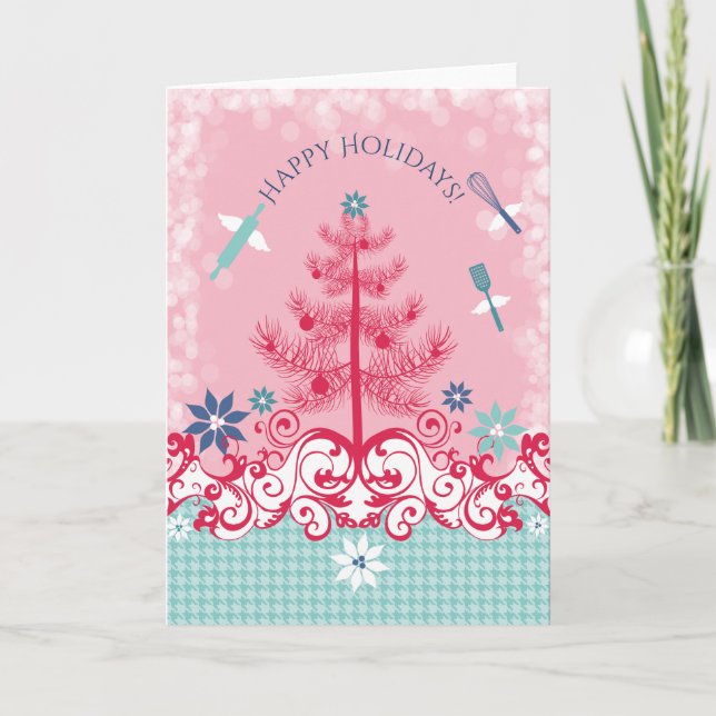 Cartão de Natal personalizado com utensílios de an (Frente)