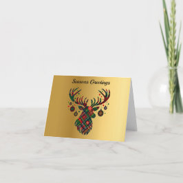 Cartão de Natal Personalizado com Veado e Enfeites