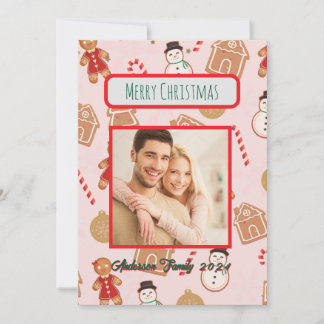 Cartão de Natal Personalizado da Família de Fotogr