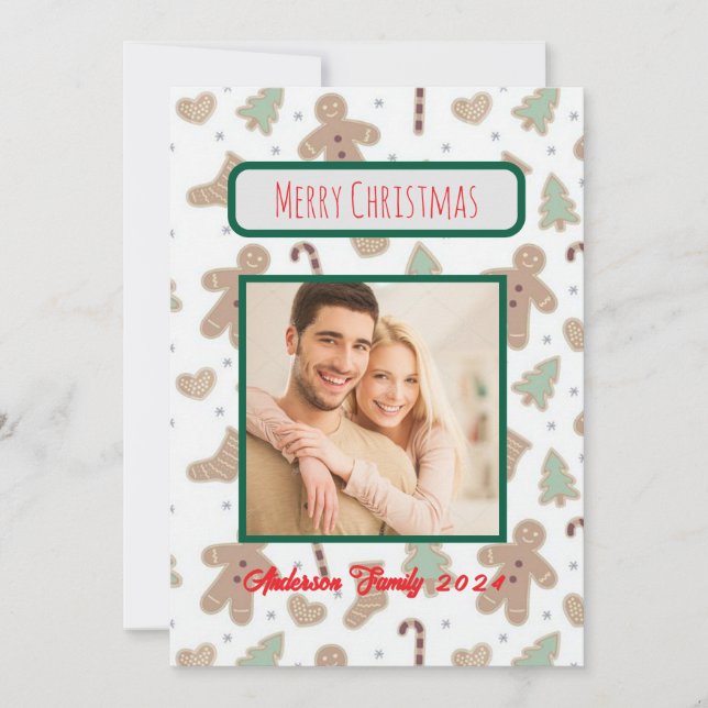 Cartão de Natal Personalizado da Família de Fotogr (Frente)