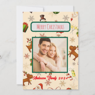 Cartão de Natal Personalizado da Família de Fotogr