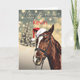 Cartão de Natal Personalizado de Cavalos