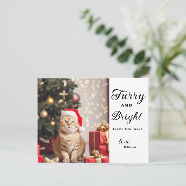 Cartão de Natal Personalizado de Foto Pet Personal (Em pé/Frente)