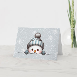 Cartão de Natal Personalizado do Boneco de Neve Es