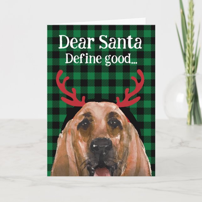 Cartão de Natal personalizado do seu Bloodhound (Frente)