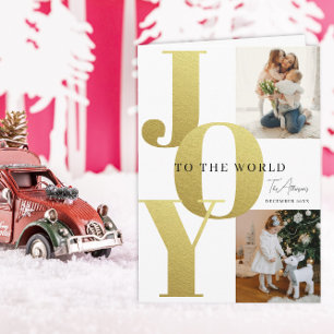Cartão de Natal Personalizado Família JOY 2 Fotos 