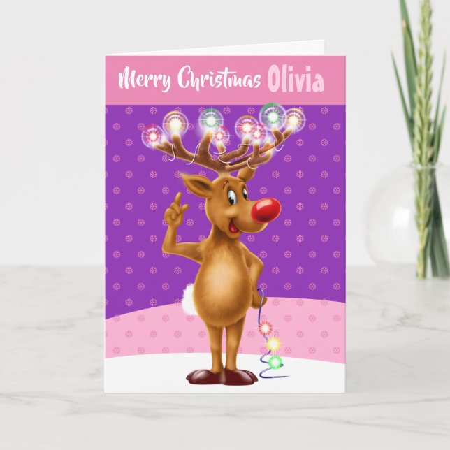 Cartão de Natal personalizado "Feliz Natal, seu no (Frente)