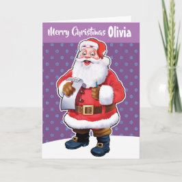 Cartão de Natal personalizado "Feliz Natal seu nom