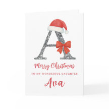 Cartão de Natal Personalizado - Letra A