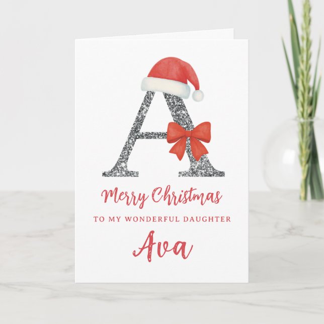 Cartão de Natal Personalizado - Letra A (Frente)