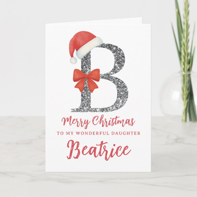 Cartão de Natal Personalizado - Letra B (Frente)