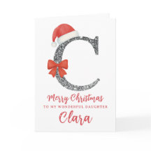 Cartão de Natal Personalizado - Letra C