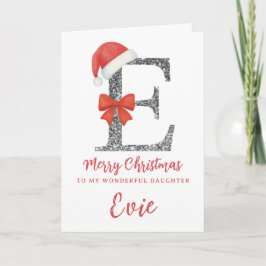 Cartão de Natal Personalizado - Letra E