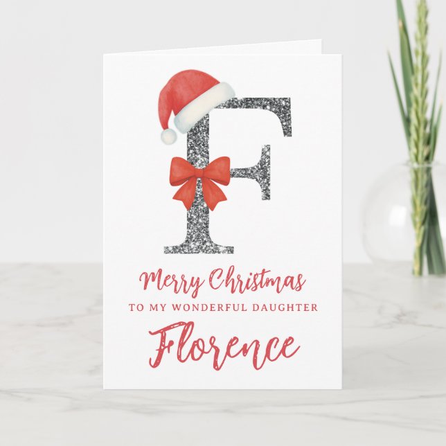 Cartão de Natal Personalizado - Letra F (Frente)