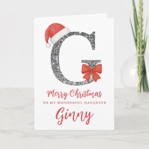 Cartão de Natal Personalizado - Letra G
