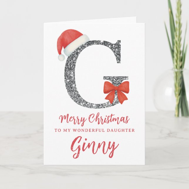 Cartão de Natal Personalizado - Letra G (Frente)