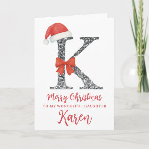 Cartão de Natal Personalizado - Letra K