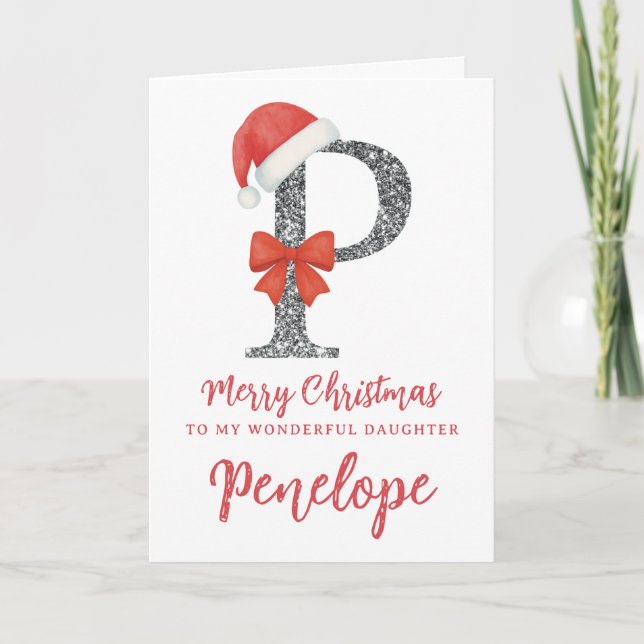Cartão de Natal Personalizado - Letra P (Frente)