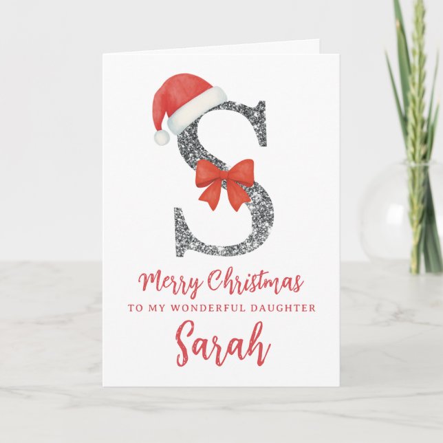 Cartão de Natal Personalizado - Letra S (Frente)