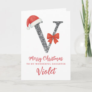 Cartão de Natal Personalizado - Letra V