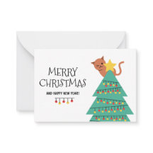 Cartão de Natal Personalizado para Cat cartões de