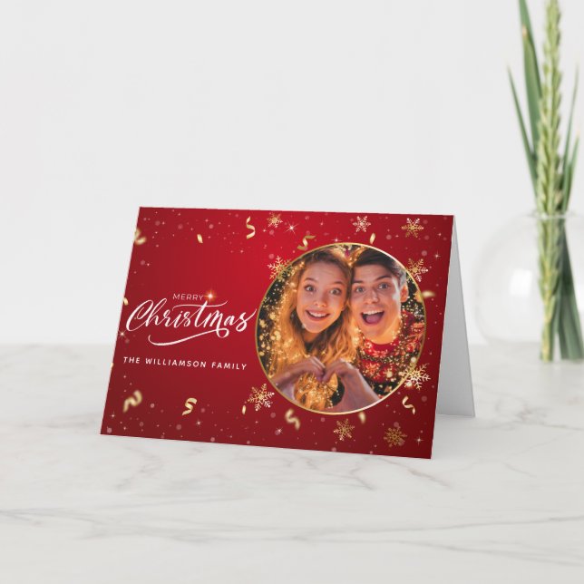 Cartão de Natal Personalizado para Fotografias do  (Frente)