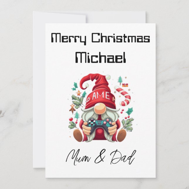 Cartão de Natal Personalizado para Jogadores (Frente)