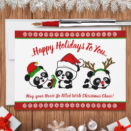 Cartão de Natal Personalizado para Pandas