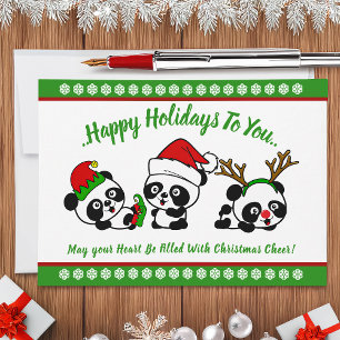 Cartão de Natal Personalizado para Pandas