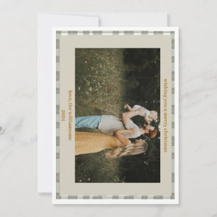 Cartão de Natal Personalizado para Xadrez Gingham