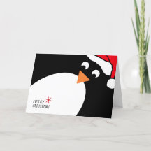 Cartão de Natal Personalizado Pinguim