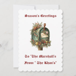 Cartão de Natal Personalizado Plano Vintage