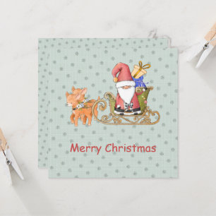 Cartão de Natal Personalizado Santa Claus Reindee