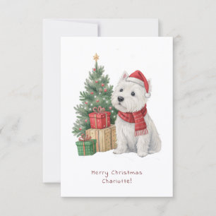 Cartão de Natal Personalizado Westie Cheeky Dog Fo