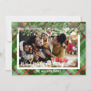 Cartão de Natal Personalizado Xadrez Foto Férias