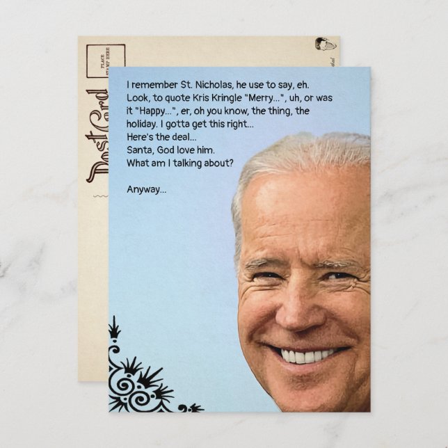 Cartão de Natal Personalizável de Biden (Frente/Verso)