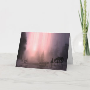 Cartão de Natal Personalizável para Cowboy e Caval