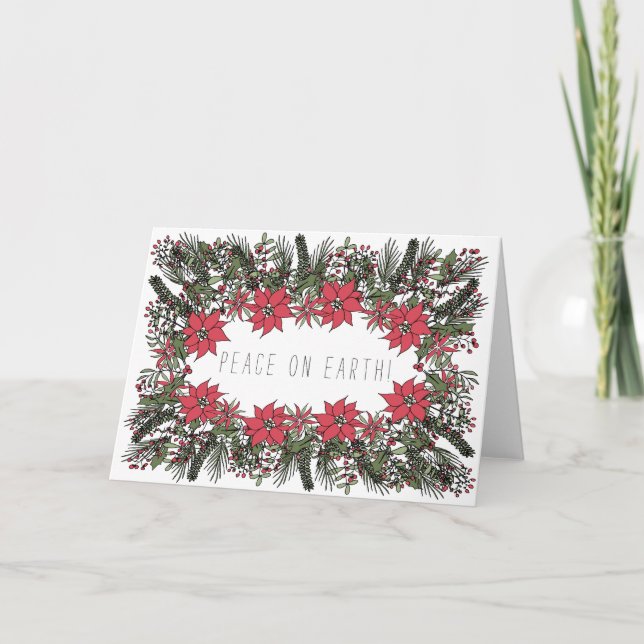 Cartão de Natal Personalizável para Paz na Terra (Frente)