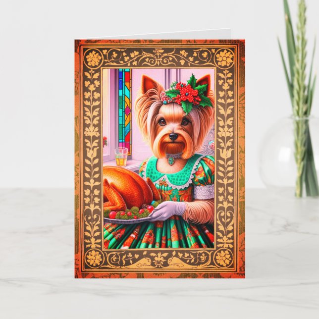 Cartão de Natal Personalizável, Silky Terrier (Frente)