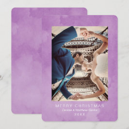 Cartão de Natal Pétala de Crocus Moderna em Aquare