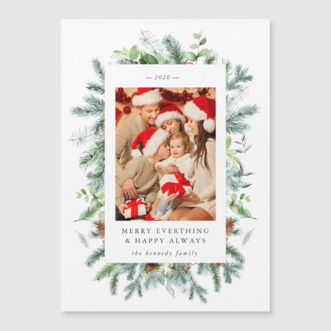 Cartão de Natal Pine e Berries (Frente)