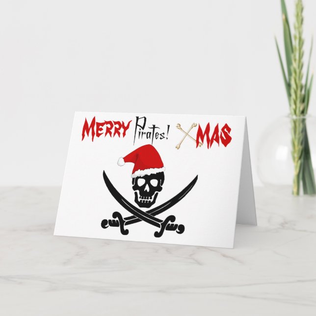 Cartão de Natal Pirata Divertido (Frente)