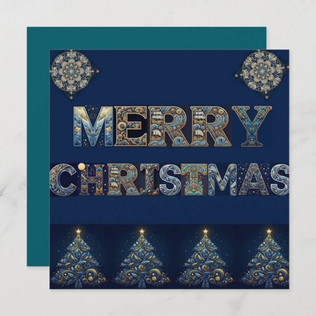 Cartão de Natal Plano (Frente/Verso)