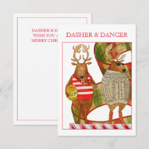 Cartão de Natal Plano DASHER DANCER 3,5x5
