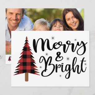 Cartão de Natal Plano de Foto Alegre e Brilhante