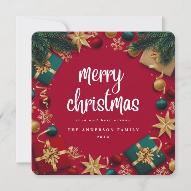 Cartão de Natal Plano Festa de Férias Feliz Natal (Frente)