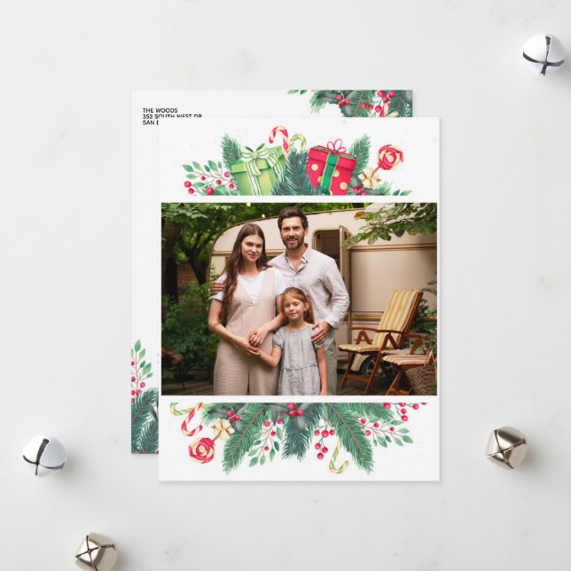 Cartão de Natal Plano, Tamanho: 4,25" x 5,5", Pape (Frente/Verso In Situ)